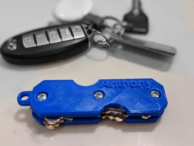 Personalized key holder. Pocket sized key organizer. Swiss Army style Keychain.