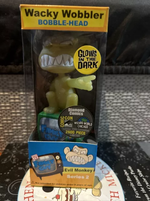 WACKY WOBBLER Bobblehead Family Guy Evil Monkey Series 2 Glow in the Dark New