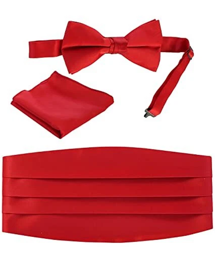 Men's Adjustable Satin and Paisley Cummerbund Set