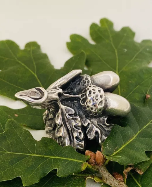 Vintage Italian Sterling Silver Acorn & Oak Leafs Ornament Hallmarked Florence