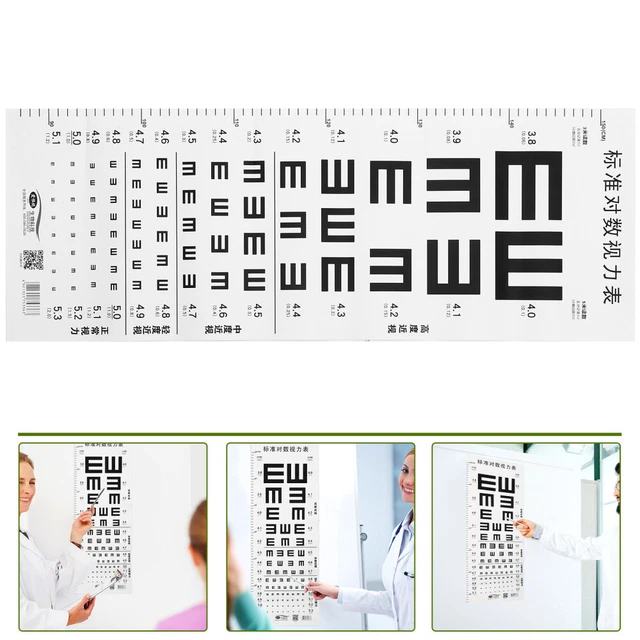 VISUAL TEST CHART Eye Chart Eye Examination Plastic Eye Chart £6.23 ...