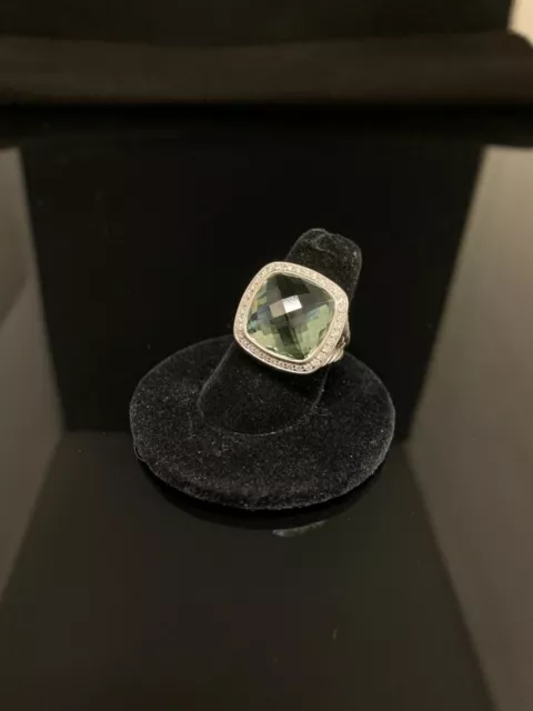 David Yurman Albion Prasiolite and Diamond Ring