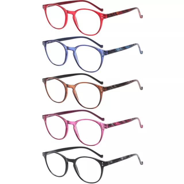 Kerecsen 5 Pack New Reading Glasses Spring Hinge Fashion Readers Men Women