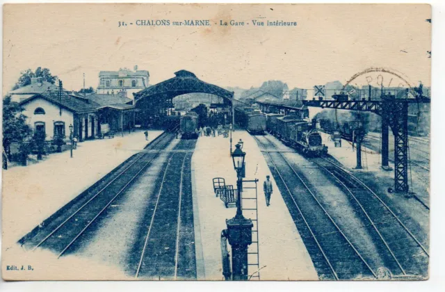CHALONS SUR MARNE - Marne - CPA 51 - Gare Train - Intérieur de la Gare 9