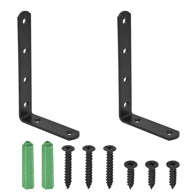 Stainless Steel Corner Bracket Right Angle Braces L Shaped with Joints Screws