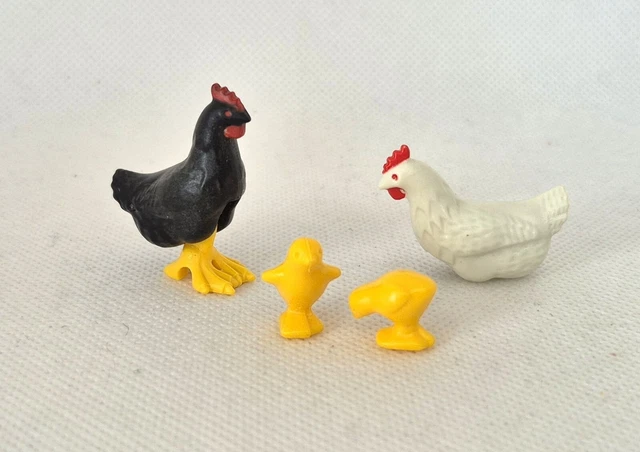 Playmobil - 5 Poules Et 2 Poussins - Figurines Animaux De La Ferme - Occasion Bon état