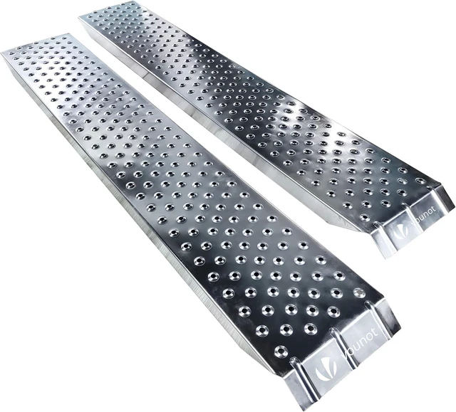 VOUNOT Loading Ramps, 2 Steel Ramps Heavy Duty for Van, Lawnmower, ATV, Quad 400