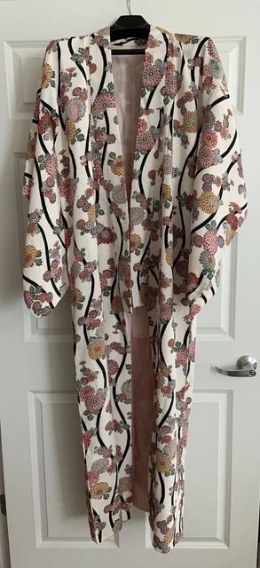 Vintage Japanese Kimono Robe Long Lined Heavy Beautiful Unbranded