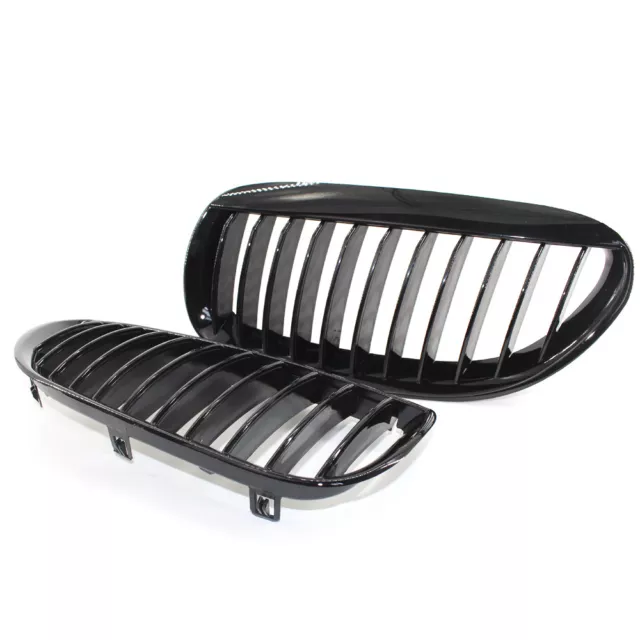 2X Gloss Black Front Kidney Grill Grille fit for BMW E63 E64 LCI M6 630 645 650