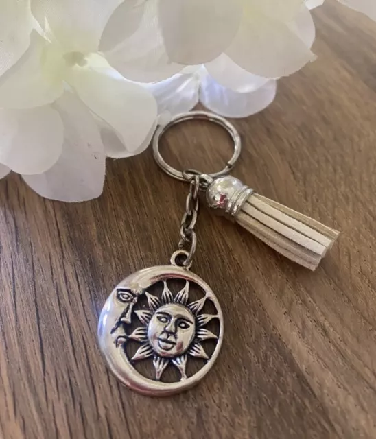 Moon & Sun Keyring, Celestial Keychain, Birthday Gift, Bag Charm