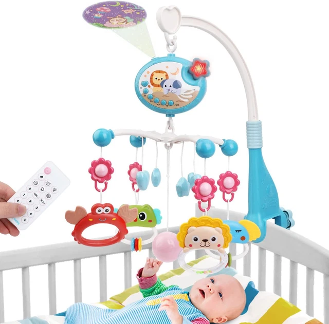 Crib Mobile for Baby with Projector and Lights Baby Musical Crib Mobile, Remote