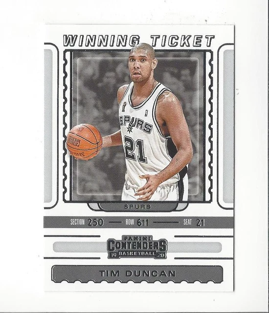 2019-20 Panini Contenders Winning Ticket #23 Tim Duncan Spurs