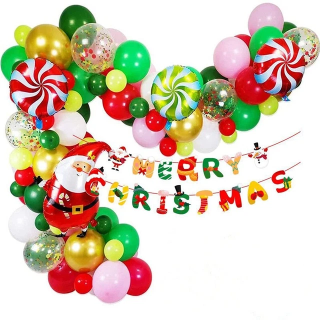 102 PEZZI catena palloncino di Natale ghirlanda set Babbo Natale pellicola alluminio palloncino P N9N3