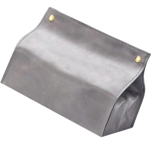 Soporte para pañuelos de cuero PU, soporte para servilletas, cubierta caja de pañuelos cosméticos para