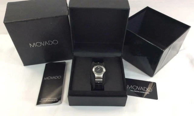 Movado Sports Edition Ladies Wrist Watch Black Face Swiss Quartz 84 G4 1851