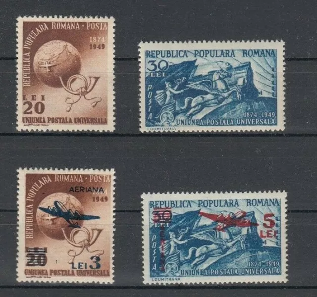 RUMÄNIEN, 1949/57 Weltpostverein UPU  1189-90, 1365-66 **, (28938)