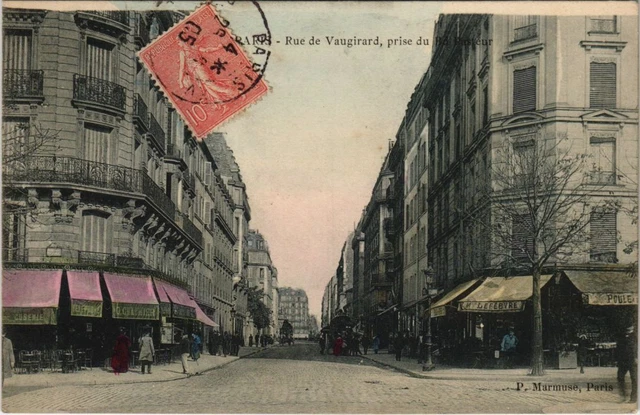 CPA PARIS 15e Rue de Vaugirard, prise du Rd. Pasteur (66020)