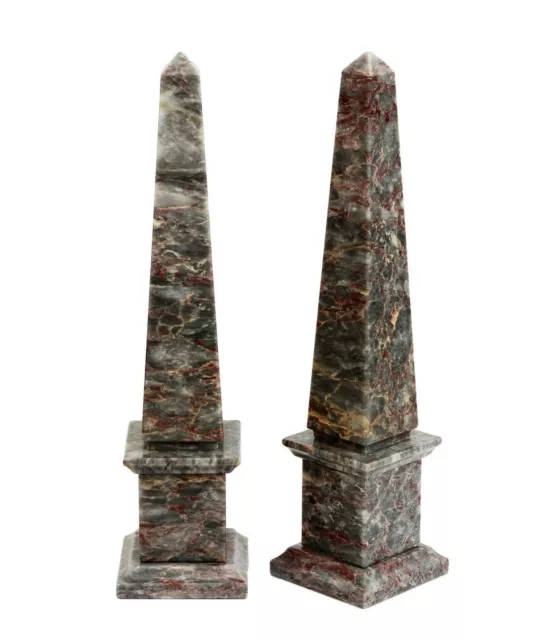 Obelisco Classico Marmo Salomè Dark Marble Classic Obelisk Home Design H.40CM