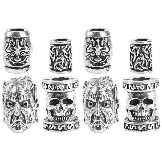 8 Pcs Retro Viking Bart Perlen Haar Perlen für Dreadlocks