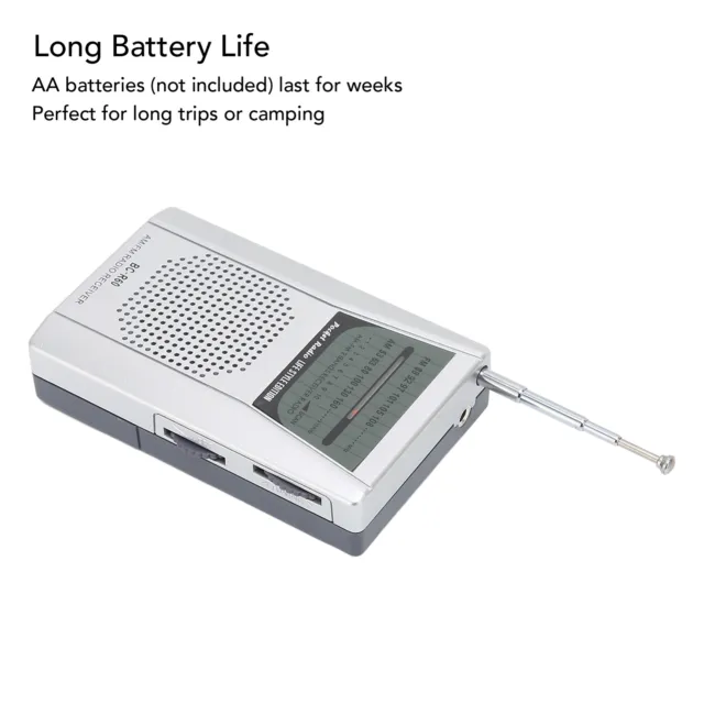 Pocket Radio Small Portable AM FM Radio Battery Operated Transistor Radio