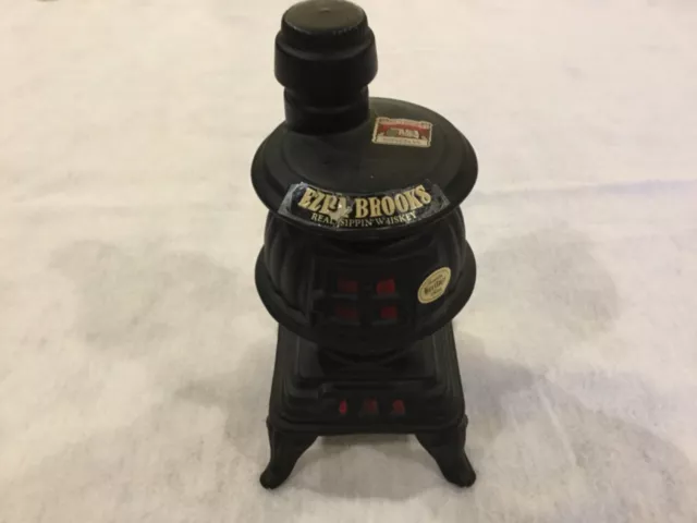 Ezra Brooks 1968 pot bellied stove whiskey decanter