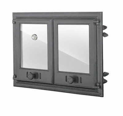 Cast Iron pizza oven door with glass and therm. | bread oven doors | 675x480 |