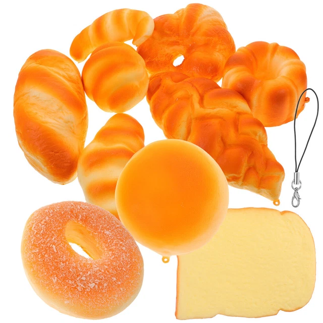 10pcs Fake Cake Artificial Bread Set Bakery Decoration Photography Props 6