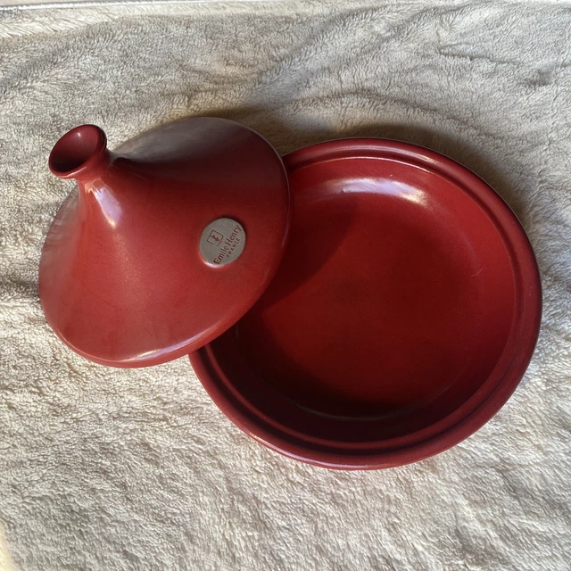 Emile Henry France 2,1 qt marroquí Tagine 55,25 rojo cerámica Francia horno seguro 2 ppl