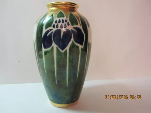 Vintage Kutani Toyo Porcelain Art Vase-Hand Painted-Japan-Signed-Gloss Glaze