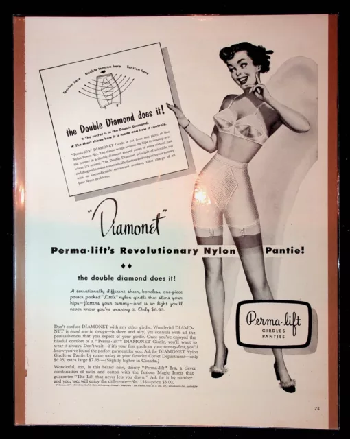 Vintage 1950s Silhouette Corselet Corset Advert Underwear AD 1953