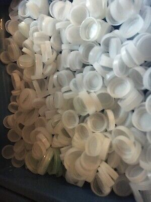 400 tapas de botellas transparentes de plástico limpio - para artes y oficios
