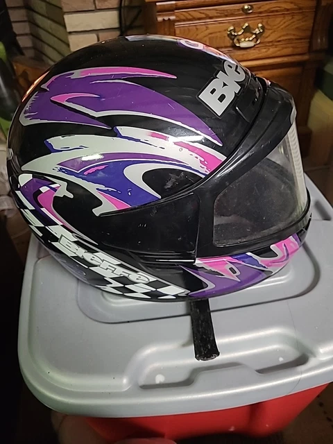 Casque Bieffe GR1400 Motocross MX - Intégral Petit 56 - Bleu/Noir/Blanc - Fabriqué En Italie - Très Bon état