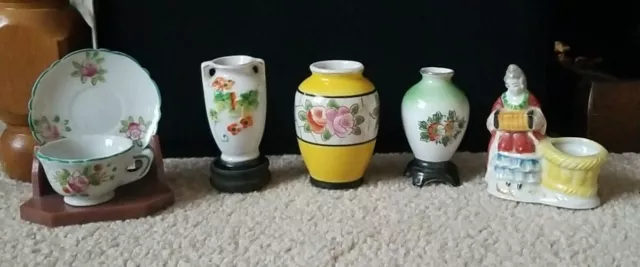 Miniature Vintage Made in Occupied Japan Porcelain Vases and Figurines