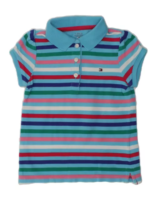 TOMMY HILFIGER Baby Girls Polo Shirt 18-24 Months Blue Striped AQ51