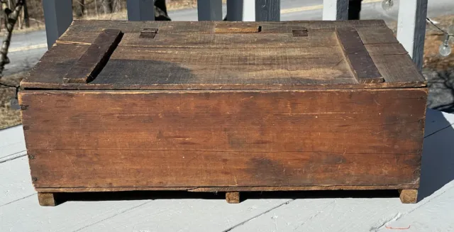Antique Shipping Crate Box w/ Lid Maryland Biscuit Co Derr Express Shenandoah PA
