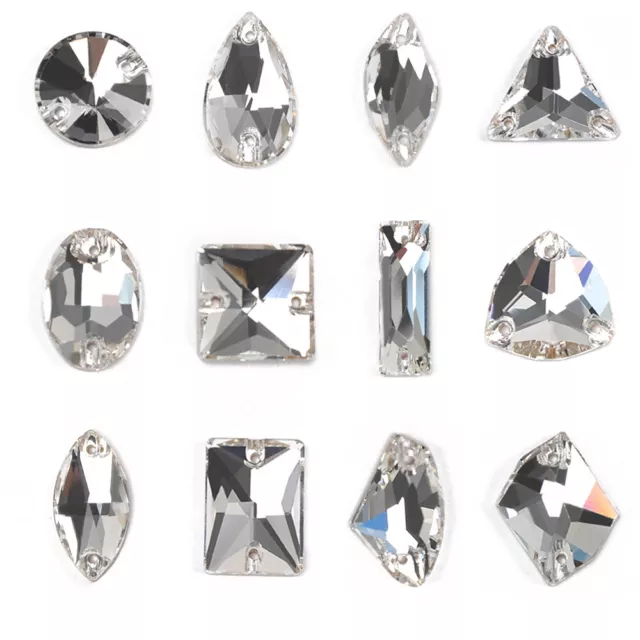 Crystal Clear Color Different Shape and Size Sew on Rhinestones DIY Sewing Beads