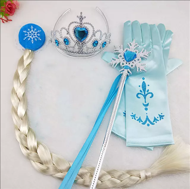 Mädchen Frozen Anna Elsa Eiskönigin Dia Krone Zauberstab Handschuhe Karneval