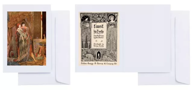 Harry Clarke - "Faust" (1925): 22 Greeting Cards (C6 size) with tipped-on prints