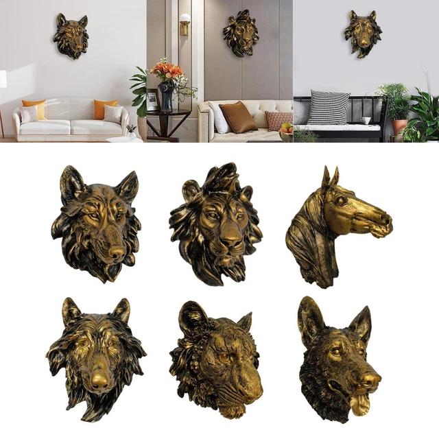 3D   Statue Figurine Bust Sculpture Wall Mount Home Decor Ornament