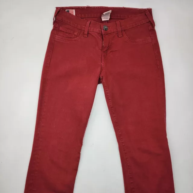 True Religion Halle Womens Skinny Jeans Red Denim Size 27