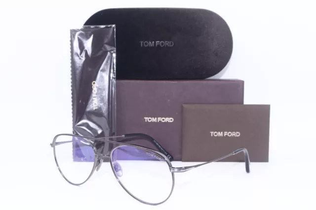 New Tom Ford Tf 5693-B 008 Aviator Titanium Gunmetal Eyeglasses 57-16 Japan Made