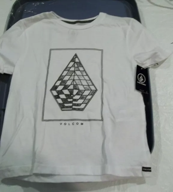 NEW Volcom boys  medium M 5  Little Youth short sleeve tee shirt white black