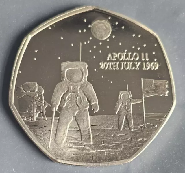 2019 Apollo Moon Landing 1969 Commemorative Coin/fifty pence 50P collectors coin