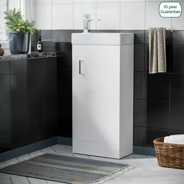 Small 400 mm Cloakroom Basin Sink Vanity Unit Bathroom Cabinet Storage | Nanuya
