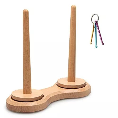 Double Wooden Yarn Ball Holder