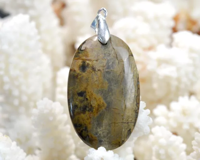 Jaspe brun 56 carats - pendentif cabochon pierre naturelle - Afrique du Sud