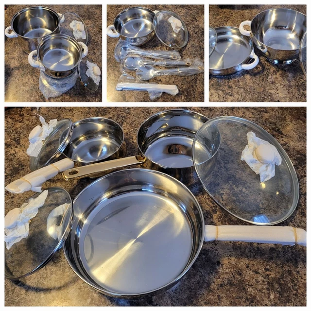 COMMAND PERFORMANCE GOLD 21 Piece Stainless Steel Cookware Set New 250