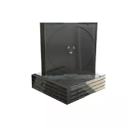 50 CUSTODIE Media Range CD/DVD SINGOLE Custodia NERA Jewel Cases 10,4mm  BOX22