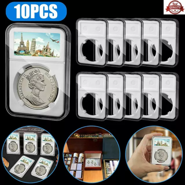 10x Coin Slab Display Holder Storage 38mm For Morgan/Peace/Ike Silver Dollar NEW