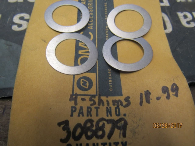 4 New  Omc Oem  Johnson Evinrude Shims 308879